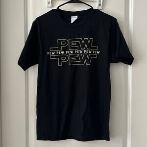 Star Wars Theme Pew Pew Wars Black Tshirt